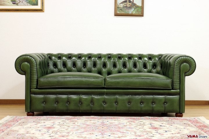 Divano Chesterfield Verde Inglese