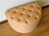 Pouf contenitore semitondo con capitonne