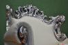 Bracciolo poltrona stile barocco foglia argento