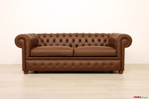 Divano Chesterfield 200 cm colore cioccolato