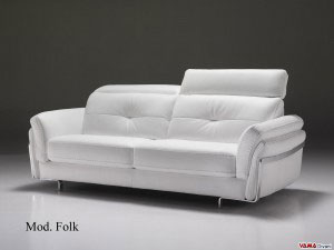 Divano 3 Posti in pelle bianca di design