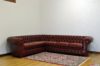 Divano angolare Chesterfield rosso vintage