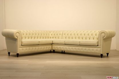 Divano Chesterfield angolare su misura