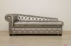 Dormeuse Chesterfield in ecopelle argento