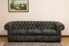 Divano CHESTER design chesterfield in tessuto (3D Grigio, 3 Posti