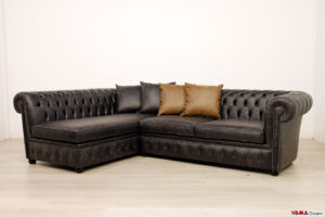 Divano Chesterfield angolare senza bracciolo