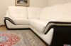 Divano angolare moderno in pelle bianco e nero