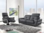 Salotto moderno in pelle nera