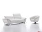 Salotto moderno bianco in pelle