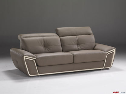 divano in pelle marrone contemporaneo