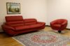 Salotto moderno rosso con poltrona girevole