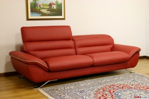 Divano moderno 3 posti rosso