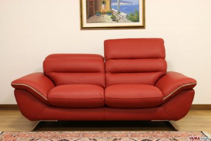 Divano moderno rosso in pelle