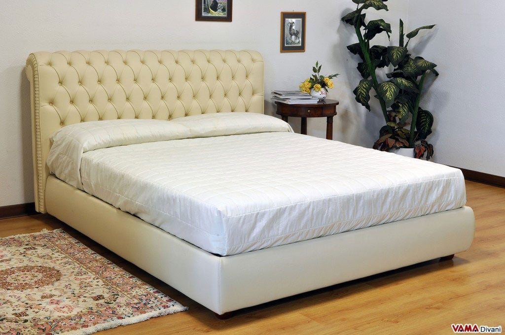 Letto Imbottito 140x200 Cm Con LED - Materiale PU - Con Rete A Doghe Rosa 97551531