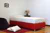 Letto contenitore senza testata con ruote in acciaio