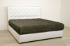 Letto matrimoniale bianco in pelle fiore