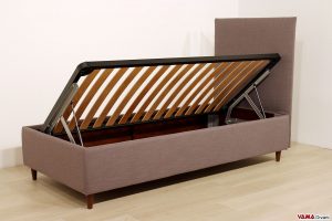 Letto singolo contenitore ad apertura laterale