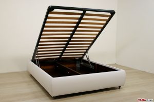 Letto contenitore imbottito con ruote