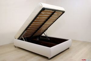 Letto contenitore bianco moderno con materasso