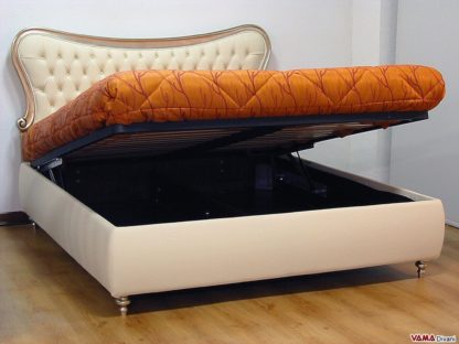 Letto Lucia imbottito matrimoniale con contenitore