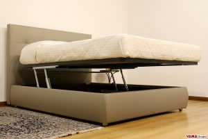 Letto moderno con contenitore doppio movimento