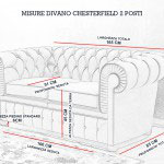 Misure divano Chesterfield 2 posti