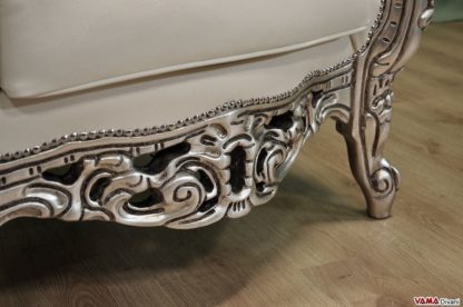 Base poltrona barocco in foglia argento