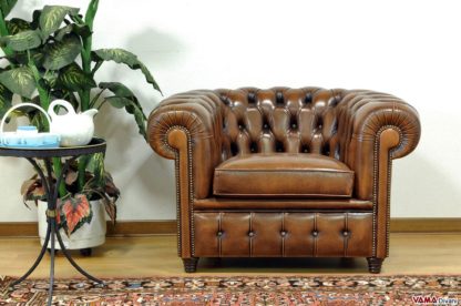 Poltrona Chester vintage marrone