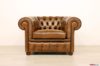 Poltrona capitonnè Chesterfield marrone