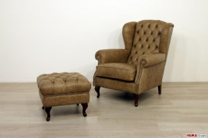 Poltrona bergere con pouf chester
