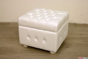 Pouf Chesterfield contenitore bianco