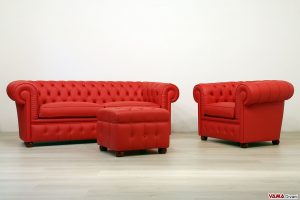 Salotto Chesterfield rosso