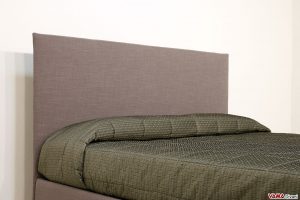 Testata letto semplice imbottita in tessuto grigio sfoderabile
