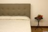 Testiera letto in pelle grigio talpa moderna a quadri cuciti