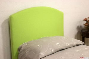 Testiera letto singolo in tessuto verde