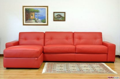 Divano moderno in pelle con penisola