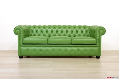 Divano chesterfield verde pisello