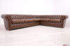 Divano Chesterfield ad angolo marrone vintage