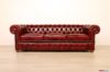 Divano Chesterfield 3 posti vintage rosso bordeaux