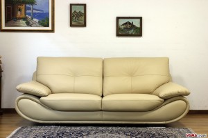 Divano moderno beige in pelle