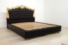 Letto matrimoniale barocco nero e foglia oro