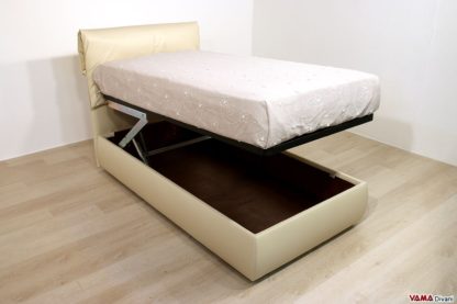 Letto contenitore singolo con doppio movimento