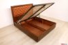 Letto contenitore in pelle marrone
