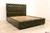 Letto matrimoniale verde in pelle