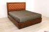 Letto matrimoniale in pelle marrone