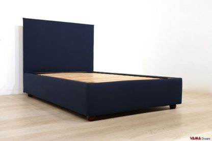 Letto una piazza e mezzo in tessuto blue navy