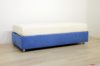 Letto singolo con ruote in microfibra azzurra