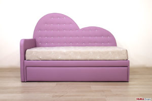 letto con letto estraibile in ecopelle e swarovski