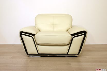 Poltrona moderna in pelle bicolore