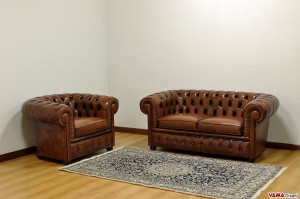 Salotto Chesterfield poltrona con divano 2 posti